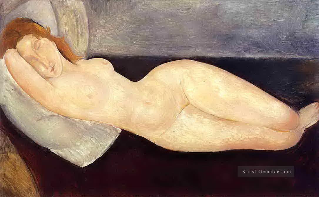 Liegender Akt mit Kopf auf den rechten Arm 1919 ruht Amedeo Modigliani Ölgemälde